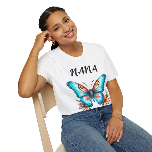 NANA Butterfly Softstyle T-Shirt - Perfect Gift for Grandma on Mother's Day