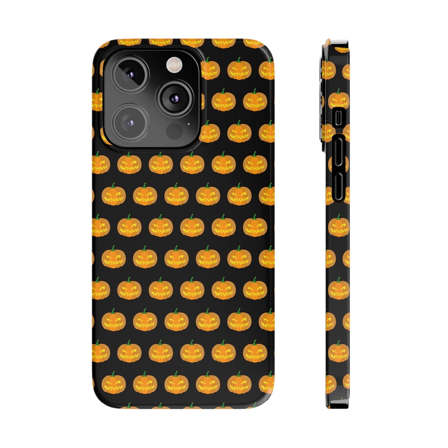 Halloween Pumpkin Slim Phone Cases, Fall Accessories, Cute Cell Phone Covers, Festive Gifts for Halloween Lovers, Seasonal Decor
