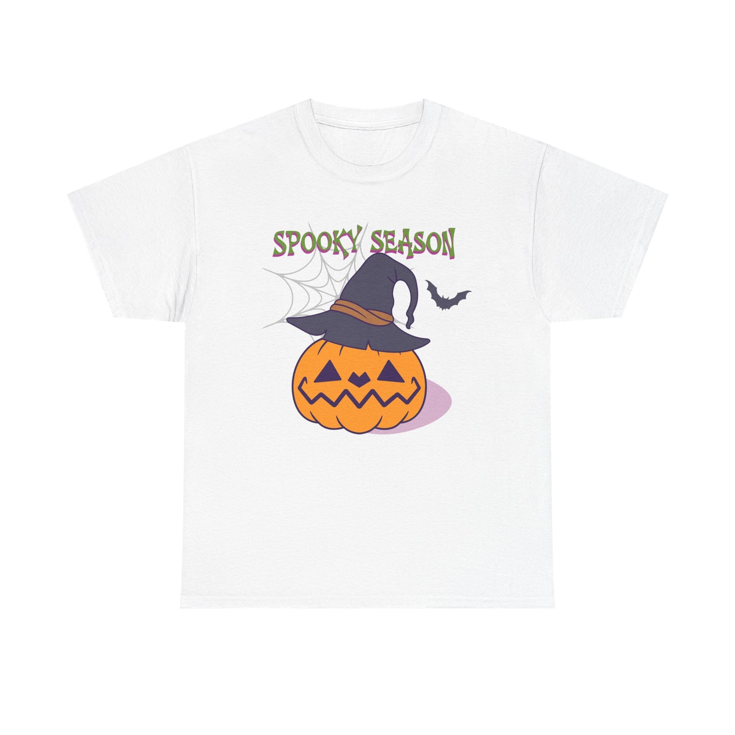 Jack-o-Lantern Heavy Cotton Tee for Halloween, Spooky Season Shirt, Pumpkin Tee, Fall Fashion, Halloween Party Apparel