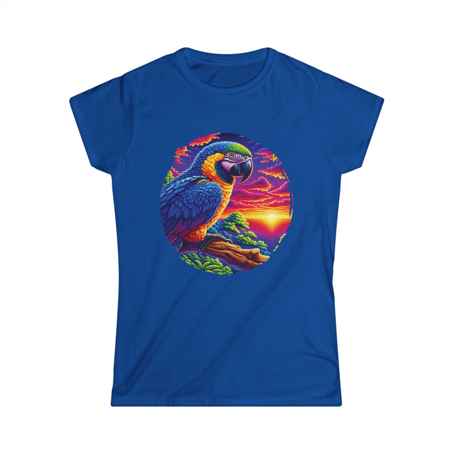 Colorful Parrot Women's Tee, Tropical Shirt, Bird Lover's Fashion