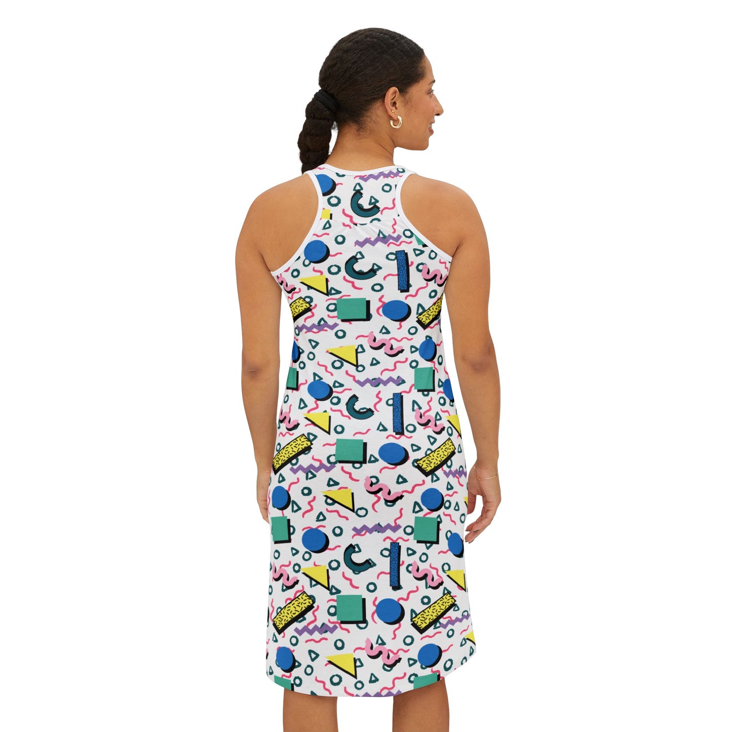 Colorful Women's Racerback Dress - Fun Patterns for Summer, Vacation, Casual Wear, Beach Day, Festivals