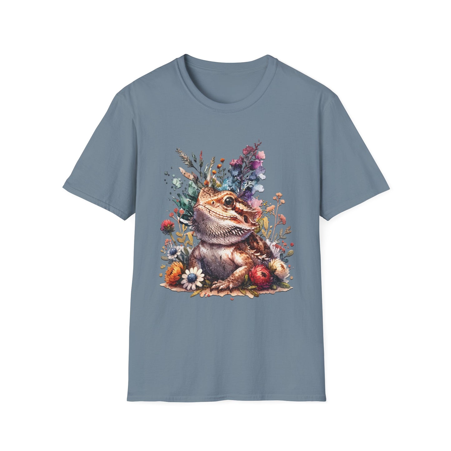 Bearded Dragon Botanical Unisex Softstyle Graphic Tee