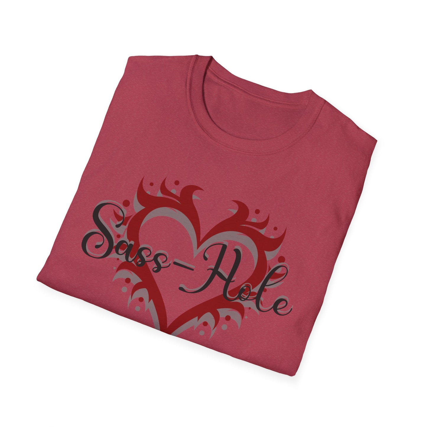 Sass-Hole T-Shirt with Heart Design, Casual Tee, Graphic Shirt, Sassy Girl Day, Everyday Wear