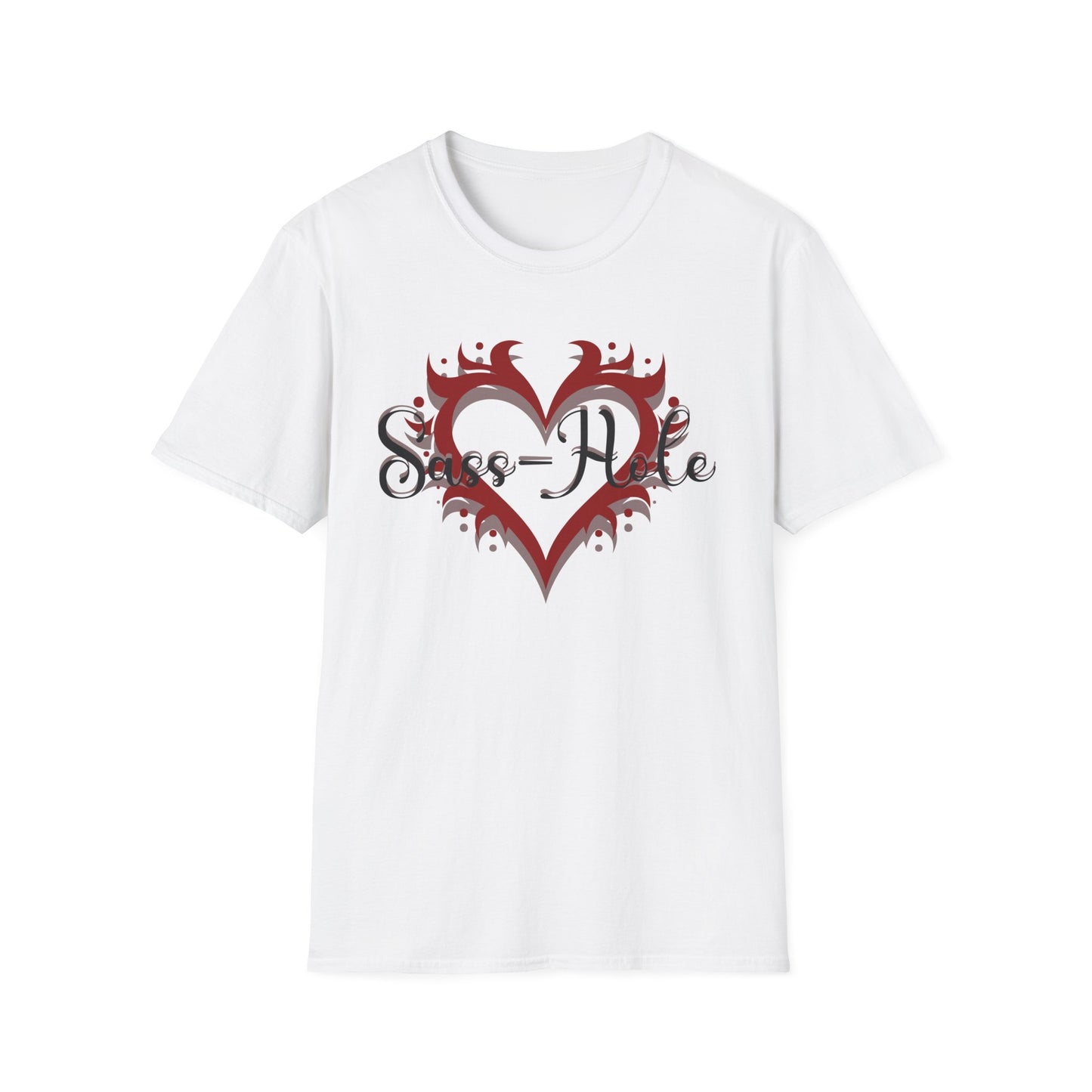 Sass-Hole T-Shirt with Heart Design, Casual Tee, Graphic Shirt, Sassy Girl Day, Everyday Wear