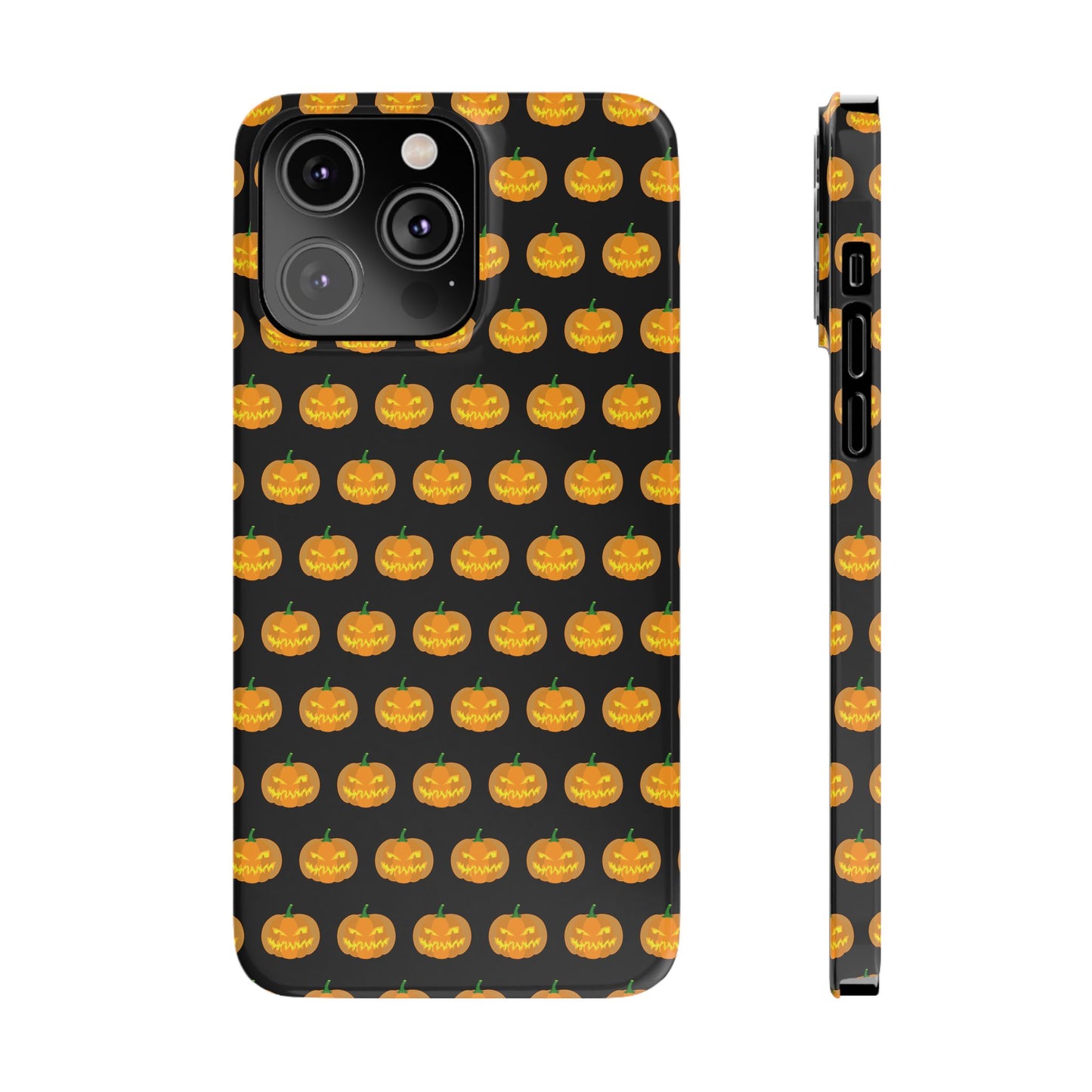 Halloween Pumpkin Slim Phone Cases, Fall Accessories, Cute Cell Phone Covers, Festive Gifts for Halloween Lovers, Seasonal Decor