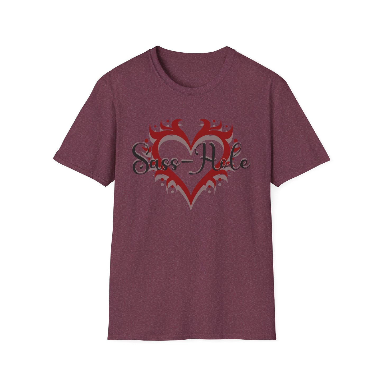 Sass-Hole T-Shirt with Heart Design, Casual Tee, Graphic Shirt, Sassy Girl Day, Everyday Wear