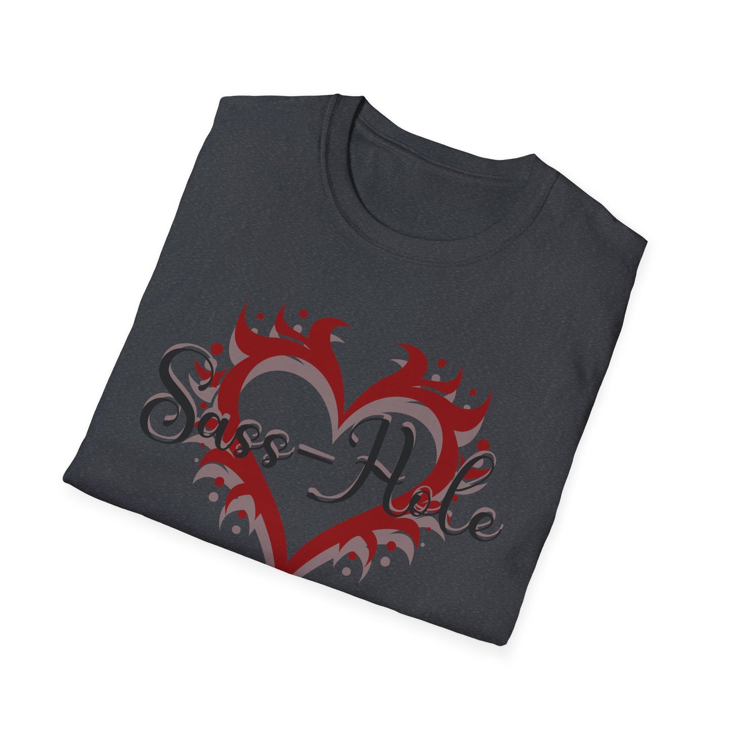 Sass-Hole T-Shirt with Heart Design, Casual Tee, Graphic Shirt, Sassy Girl Day, Everyday Wear