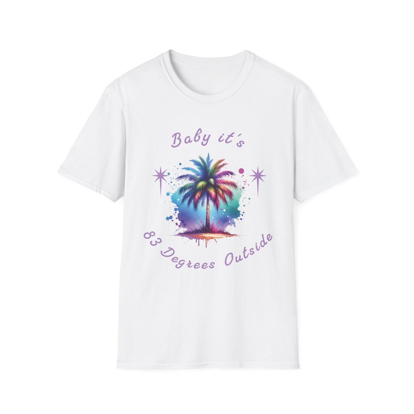 Christmas Relaxed Vibe Palm Tree T-Shirt - "Baby It's 83 Degrees Outside"