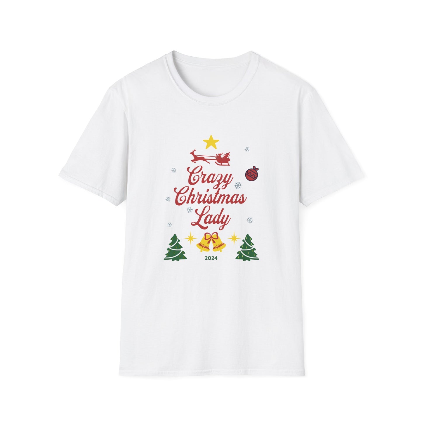 Crazy Christmas LadyUnisex Softstyle T-Shirt