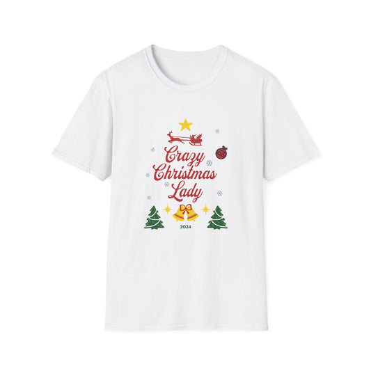 Crazy Christmas LadyUnisex Softstyle T-Shirt