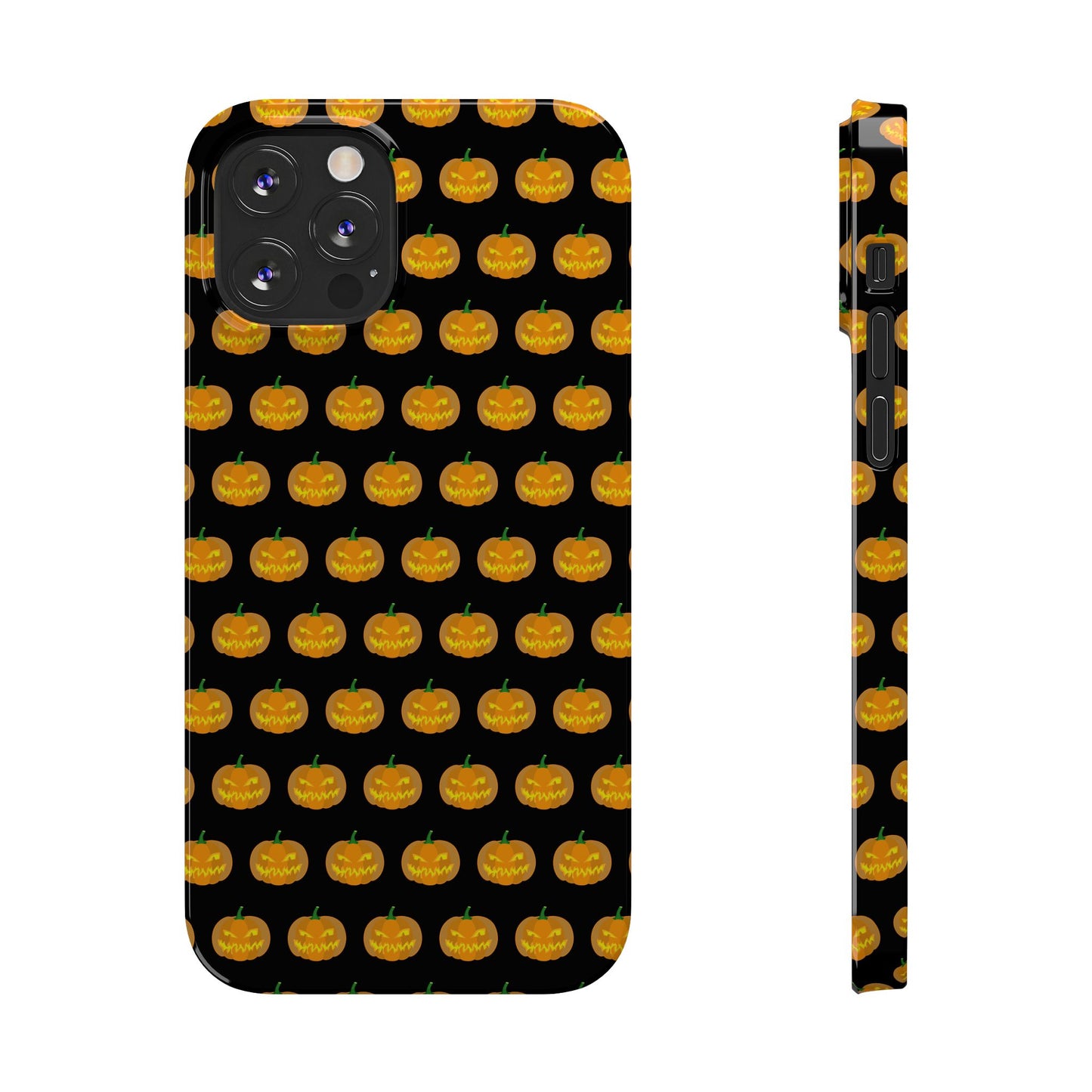 Halloween Pumpkin Slim Phone Cases, Fall Accessories, Cute Cell Phone Covers, Festive Gifts for Halloween Lovers, Seasonal Decor