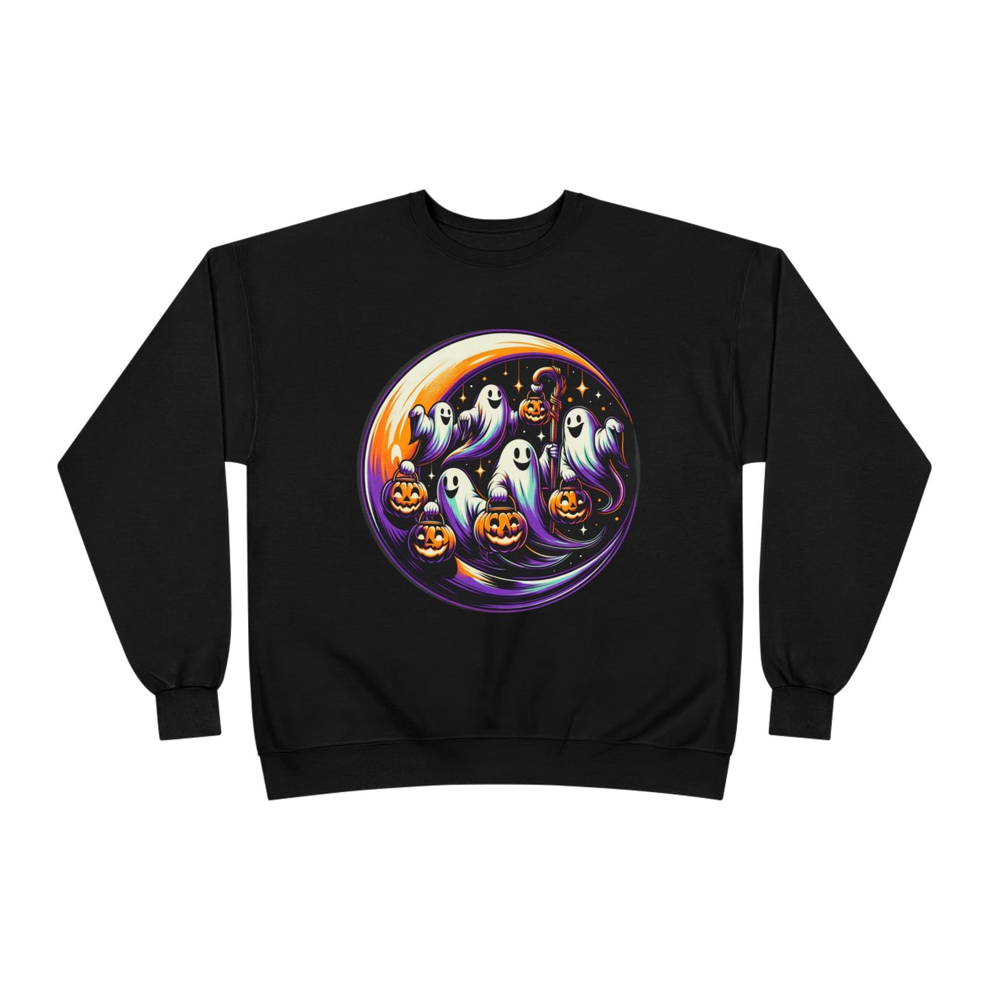 Spooky Ghosts Crewneck Sweatshirt | Halloween Apparel, Cozy Sweatshirt, Unisex Halloween Clothing, Fall Fashion, Eco-Friendly Sweatshirt