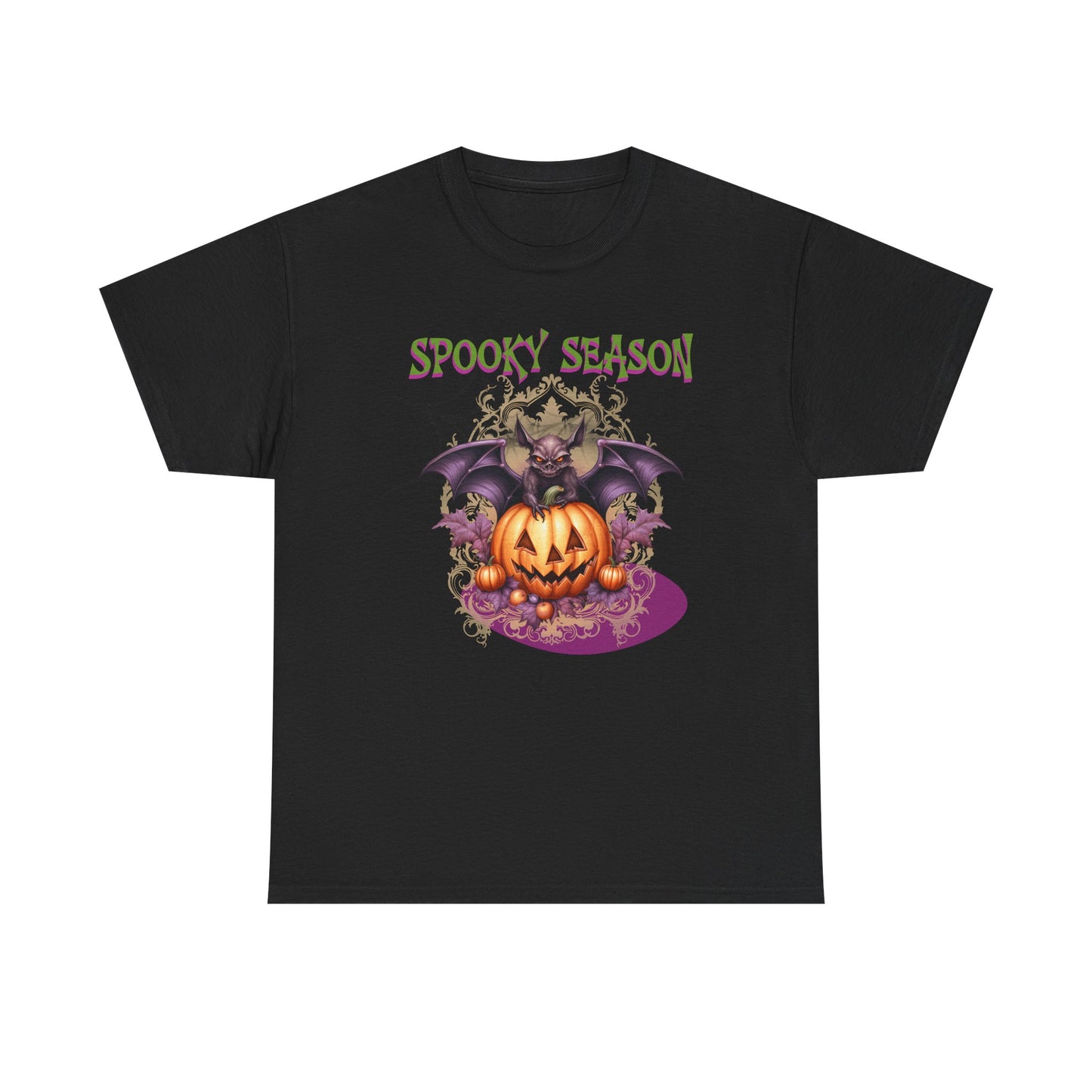 Halloween Graphic Tee, Spooky Bat Season T-Shirt, Unisex Cotton Shirt, Halloween Costume Top, Autumn Apparel, Fall Fashion