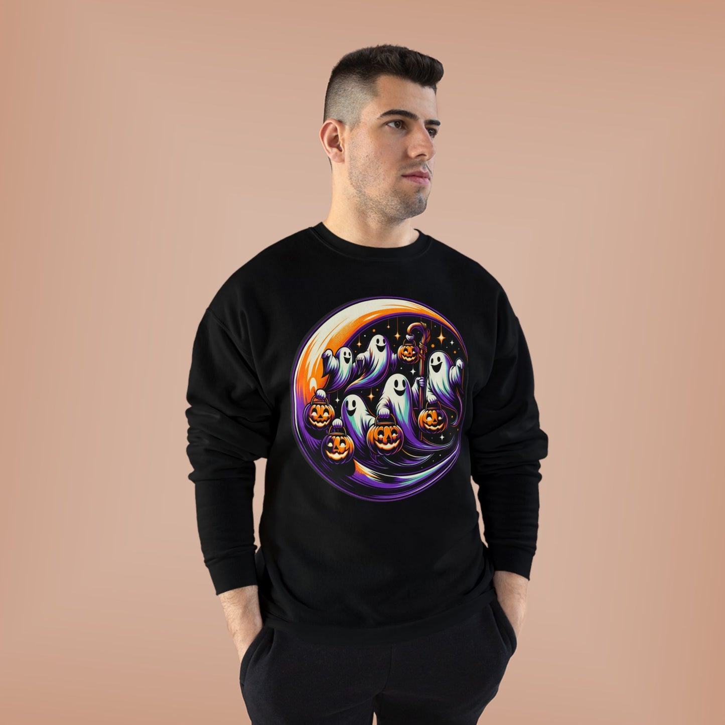 Spooky Ghosts Crewneck Sweatshirt | Halloween Apparel, Cozy Sweatshirt, Unisex Halloween Clothing, Fall Fashion, Eco-Friendly Sweatshirt