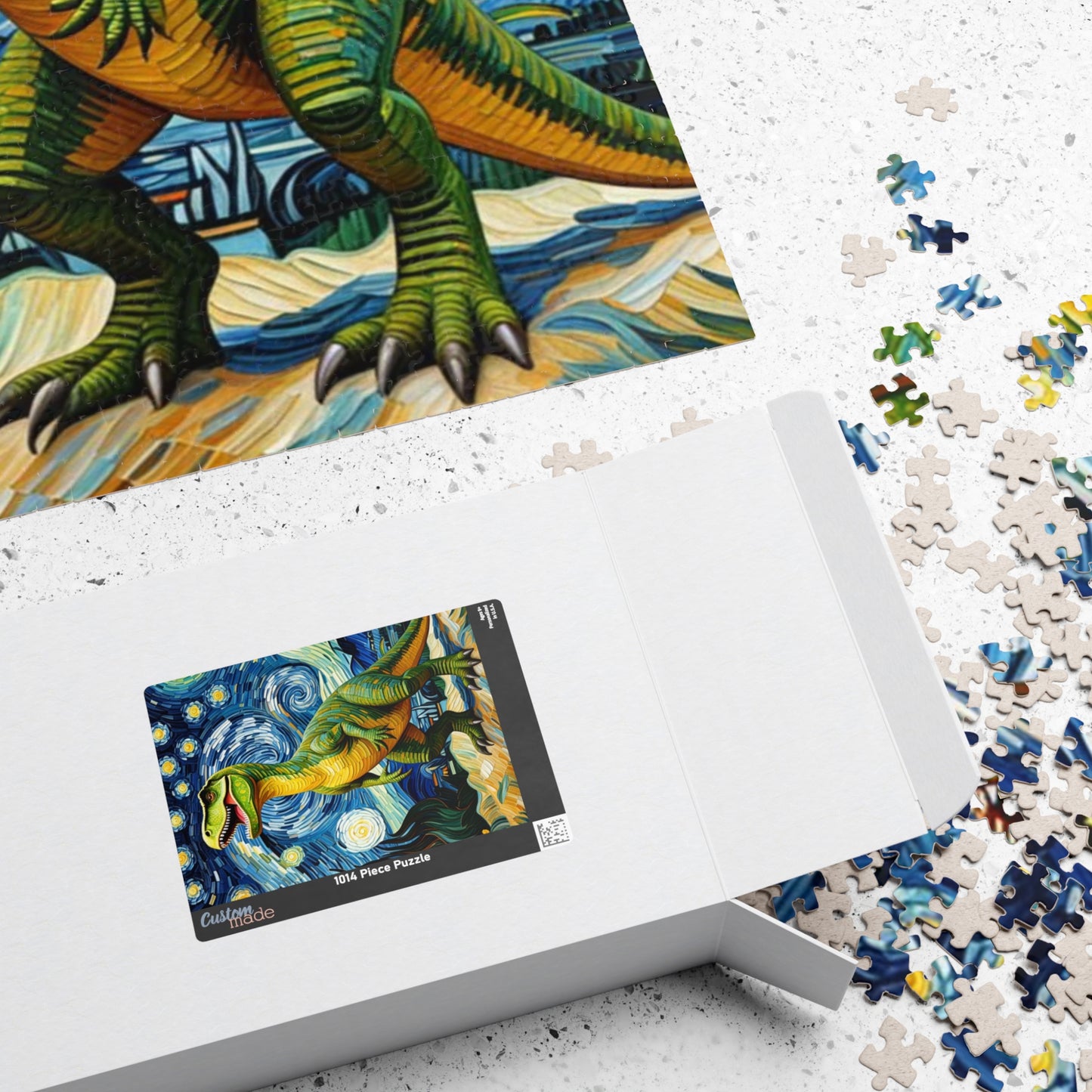 Rex Van Gogh Dinosaur Art Puzzle, 1014 Pieces, Fun Family Activity, Gift for Puzzle Lovers, Home Decor, Dino Fans