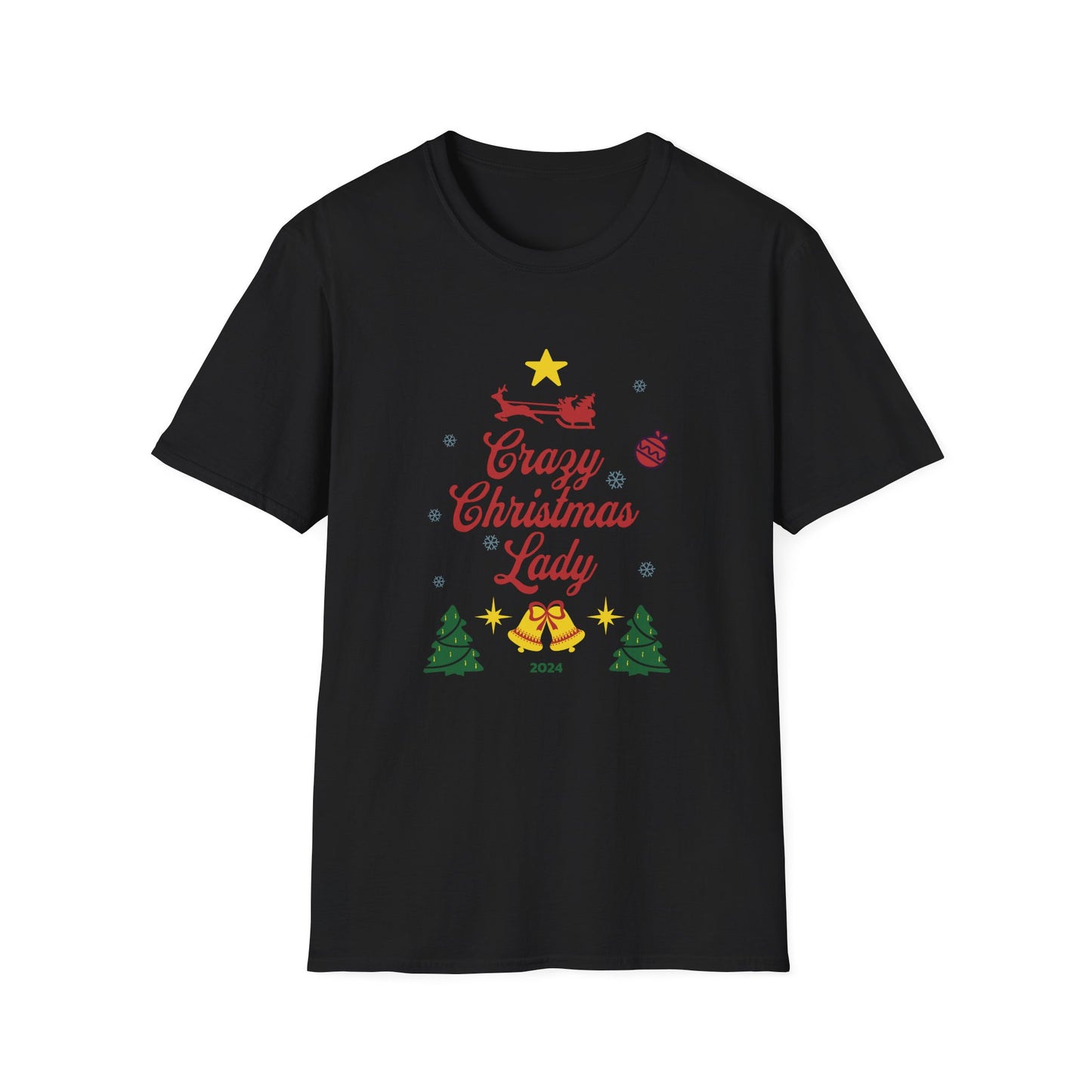 Crazy Christmas LadyUnisex Softstyle T-Shirt
