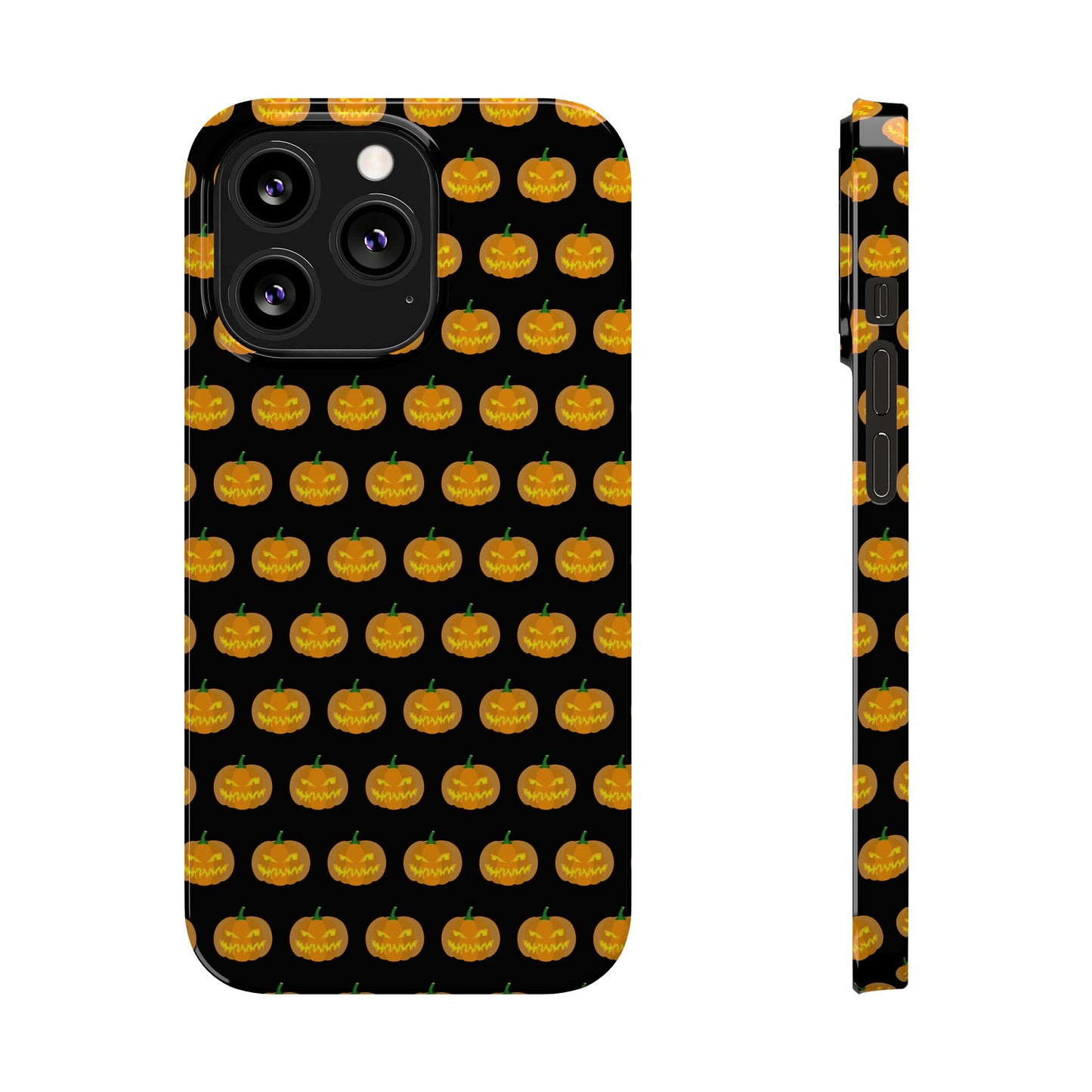 Halloween Pumpkin Slim Phone Cases, Fall Accessories, Cute Cell Phone Covers, Festive Gifts for Halloween Lovers, Seasonal Decor