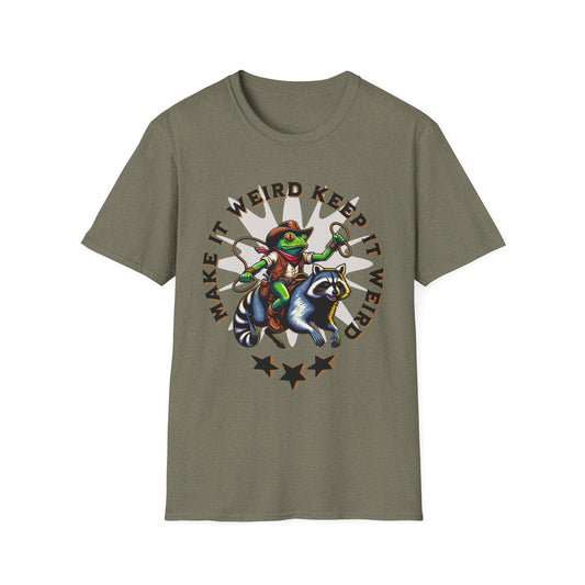 Make It Weird Unisex Softstyle T-Shirt, Quirky Graphic Tee, Fun Gift for Friends, Casual Wear, Unique Shirt for Parties