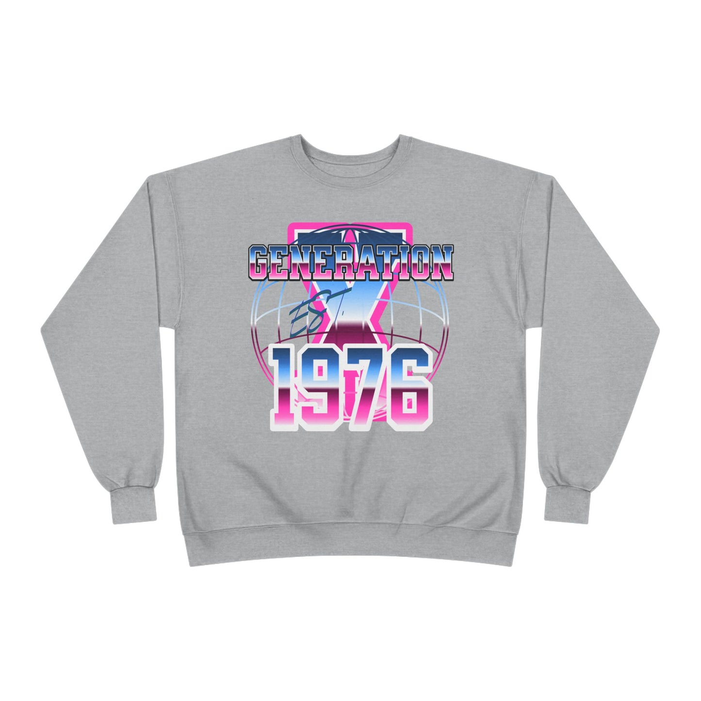 Retro Generation Crewneck Sweatshirt - Vintage 1976 Tee, Eco-Friendly Apparel, Unisex Fashion, Gift for Nostalgia Lovers, 80s Retro Style