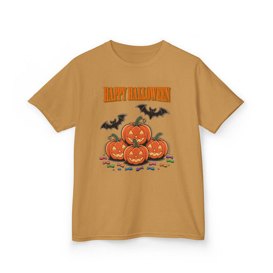 Halloween Kids Tee - Fun Pumpkin and Bat Design, Perfect for Halloween Parties, Fall Celebrations, Cute Casual Wear, Gifts for Kids, [...]